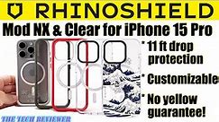 RHINOSHIELD Clear & Mod NX iPhone 15 Pro: 11 ft Drop Protection * Powerful MagSafe * No Yellowing!