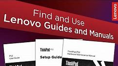 Find and Use Lenovo Guides and Manuals | Lenovo Support