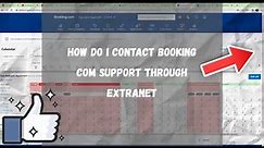 How do I contact Booking com support through Extranet
