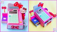 How to make Hello kitty Cash register toy with paper / DIY Stationery Organizer / School supplies