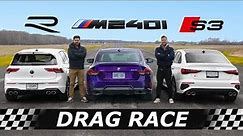 2022 Golf R vs BMW M240i vs Audi S3 // DRAG & ROLL RACE