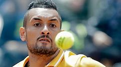 Nick Kyrgios throws chair onto court during tennis match in Rome, defaults