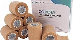 Self Adhesive Wrap Cohesive Wrap Bandages 6 Count 3" x 5 Yards, Medical Tape, Adhesive Flexible Breathable First Aid Non Woven Rolls, Stretch Athletic, Ankle Sprains & Swelling, Sport