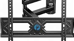 Pipishell Full Motion TV Wall Mount for 26-60 Inch Flat Curved TVs, Heavy Duty Single Articulating Arms TV Bracket Up to VESA 400x400mm and 77lbs, Support Swivel, Tilt, Level Adjustment