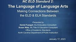 Exploring the ELD Standards and English Language Arts 01/17/23