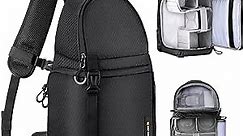 K&F Concept Camera Sling Bag Crossbody Bag Waterproof Camera Shoulder Backpack DSLR/SLR/Mirrorless Camera Case Photography Bags with Tripod Holder Compatible with Canon/Nikon/Sony/Fuji/Gopro/DJI