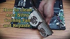 How to clean Acer Nitro Laptop Cooling Fan | Heat Sink | Thermal Paste