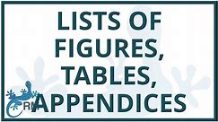 Format a Word Document Part 2: List of Figures, Tables, Appendices
