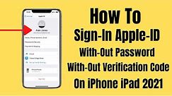 How To Sign iN Apple iD WithOut Password WithOut Verification Code On Any iPhone -IOS 14 | 15 | 2021