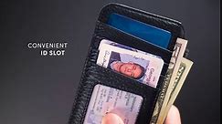 Case-Mate - Tough Leather Wallet Folio - Case for iPhone 12 Mini (5G) - Holds 4 Cards + Cash - 5.4 Inch - Black