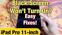 iPad Pro 11in: Black Screen, Won't Turn On? Fixed! (Watch this First!)