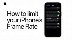 How to limit your iPhone's refresh rate
