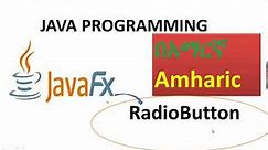 JavaFX Radiobutton and ToggleGroup Amharic Lec 7