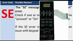 Samsung Microwave SE(5E) error code details || Fix