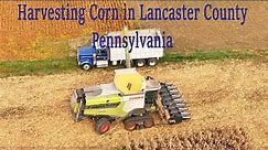 CLAAS Lexion 7400---Harvesting Corn in Lancaster County's AMISH LAND, Lancaster County, Pennsylvania