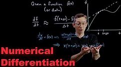 Numerical Differentiation with Finite Difference Derivatives