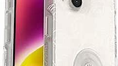 OtterBox iPhone 14 Plus Otter + Pop Symmetry Series Clear Case - FLOWER OF MONTH (Clear), integrated PopSockets PopGrip, slim, pocket-friendly, raised edges protect camera & screen