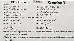 RD Sharma Class 9 Maths Chapter 5 Factorisation of Algebraic Expressions Ex 5.1 Q1 to Q17 Solutions