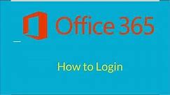 Office 365- How to Login and Onedrive Overview