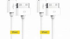 iPhone 4 4s Charger Cable iPad Charger, 2Pack 5 Feet Certified 30-Pin Charging Cable Compatible for iPad 1/2/3, iPhone 4/4S, iPhone 3G/3GS, iPod Nano 5th/6th and iPod Touch 3rd/4th gen