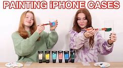 3 COLOR CUSTOM PAINTING PHONE CASES *DIY Phone Case Art Makeover Challenge | Ruby and Raylee