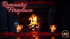 Romantic Crackling Fireplace | Valentines Day | 4K Screensaver