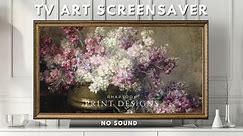 Framed TV Art Screensaver 4K - Vintage Still life Moody Floral Wallpaper Background - No Sound