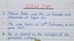 Steve Jobs biography || Ten lines on Steve Jobs|| Essay on Steve Jobs|| Co-Founder of Apple Inc||