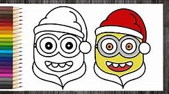 How to Draw a Cute Minion Very Easy for Kids | Christmas Minion Drawing | Cute Little Drawings