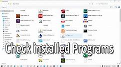 2 Ways to Check installed Programs in Your Windows 10 Computer