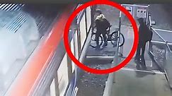 Adelaide train in bizarre near-miss with cyclist