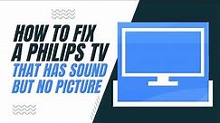 How To Fix a Philips TV That Has Sound But No Picture