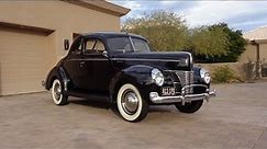 1940 Ford DeLuxe De Luxe 2 Door Coupe in Black & Engine Sound on My Car Story with Lou Costabile