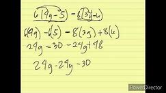 Simplification of Algebraic Expressions and Solution of Equations - Grade 6 Math