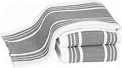 All-Clad Dual-Purpose Kitchen Towels: Highly Absorbent - 100% Cotton, 17"x30" Dish Towels for Cleaning & Drying Dishes & Glassware, 3-Pack, Pewter