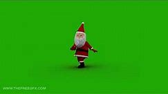 Santa Claus dancing animation loop green screen and video with alpha channel, Merry Christmas