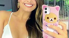 STSNano Kawaii Phone Case for iPhone 6/6S/7/8/SE 4.7''3D Cute Cartoon Bear Phone Case Fashion Cool Funny Bear Soft TPU Case for iPhone 6/6S/7/8/SE Silicone Cover for Women Girls Kids PK