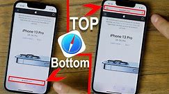 How To Move Safari Search Bar To The Top - iOS 15, iPhone 13, 12, 11...