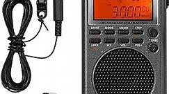 Raddy RF760 Portable SSB Shortwave Radio Receiver with NOAA Alert, Full Band AM/FM/SW/CB/VHF/UHF/WX/AIR, Battery Operated, Rechargeable Digital Radio with Earphone Jack and 9.7ft Wire Antenna