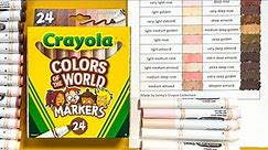 24 Crayola Colors of the World Markers Swatches and Review