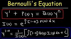 Bernoulli's Equation For Differential Equations