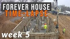 Home Build Time-Lapse | Week 5 | Poured foundation walls