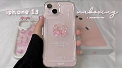 🎀 Unboxing Iphone 13 [pink 🌷] in 2023 + accessories 🍬