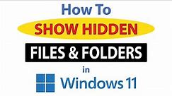 How To Show Hidden Files And Folders In Windows 11 *2024