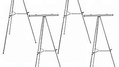 U.S. Art Supply 66" High Classroom Silver Aluminum Flipchart Display Easel and Presentation Stand (Pack of 4) - Large Adjustable Floor and Tabletop Portable Tripod, Holds 25 lbs, Writing Pads, Posters