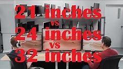 32 inch VS 24 inch VS 21 inch Computer monitor -2021 | Side by side size comparison.#MonitorSize