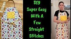 How To Sew Apron At Home Step By Step Cutting & Stitching Tutorial/Easiest Apron Sewing With Pocket