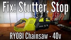 Fix Ryobi Chainsaw 40v lag, stutter and stop. Teardown and troubleshoot electrical issues.