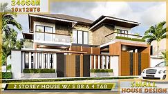SMALL HOUSE DESIGN - (10X12) WITH 250 SQM FLOOR AREA 2 STOREY HOUSE WITH 5 BEDROOMS AND 4 BATHROOMS