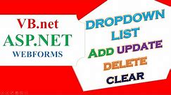 VB.NET ASP.NET DropDownList - Add Update Delete Clear